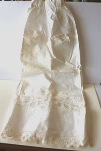 White Apron Battenburg  Cut Work+ Embroidery  Half Apron Pineapple g 34" NOS - Picture 1 of 16