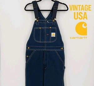 Vintage Carhartt Denim Latzhose Herren 34x34 blau hergestellt in den USA Trägerhose Workwear 90er - Bild 1 von 14