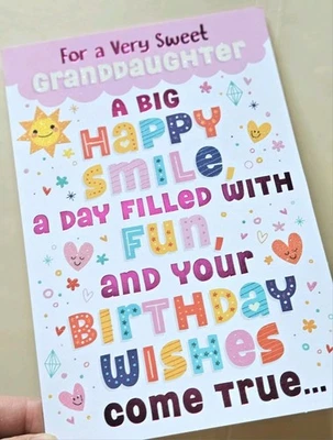 Cartão de feliz aniversário neta/saudação (incl. Envelope 8×5,5") - Imagem 1 de 4