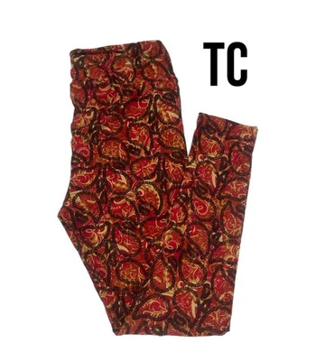 LuLaRoe TC Tall & Curvy Leggings NWT Red Paisley Beautiful NEW - Image 1 of 2