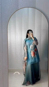 Women Dress Pakistani Salwar Kameez ReadyMade Suits Indian Wedding Party 3 Piece - Picture 1 of 6