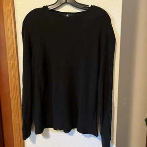Camisa Calvin Klein Negra Manga Larga Térmica Tejida Gofre Cuello Redondo Para Hombre’s M - Imagen 1 de 5