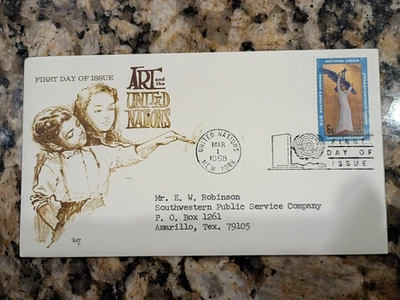 FDC Primer Día de Emisión Cubierta. Naciones Unidas Nueva York 1968 6c Foto 1 de 2