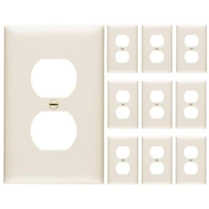 Passs & Seymour 1-Gang Duplex Wall Plate – Unbreakable, Light Almond (10-Pack) - Picture 1 of 8