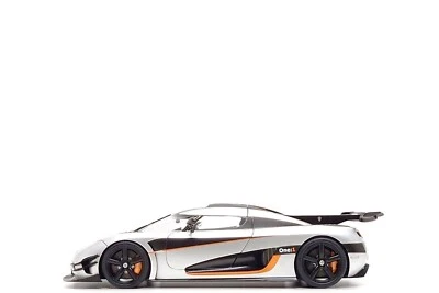 AUTOart 1:18 Koenigsegg One:1 in Moon Grey / Orange Accents - Image 1 of 4