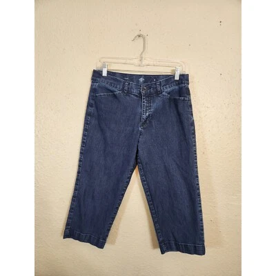 Pantalones capri de mezclilla para mujer St. John's Bay lavado oscuro elásticos informales talla 8 Foto 1 de 4