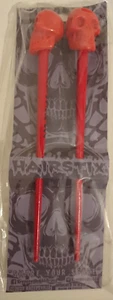Kreepsville 666 - Red Skull Hair Sticks - Goth/Alternative, New - Picture 1 of 1