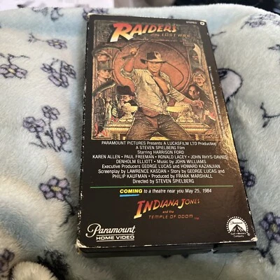 Indiana Jones Raiders of the Lost Ark VHS First Printing Vintage 1981 Video Rare - Image 1 of 4