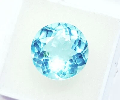 10.05 Ct Round Shape Aquamarine Certified Loose Gemstone With Free Gift - Image 1 of 4