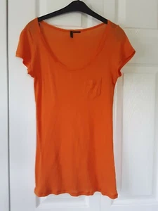 Stile Benetton Women Orange Short Sleeve T-Shirt Size S M - Picture 1 of 8