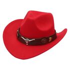 Ethnic Style Western Cowboy Hat Ox Head Accessories Roll Brim Cowgirl Cap  Men