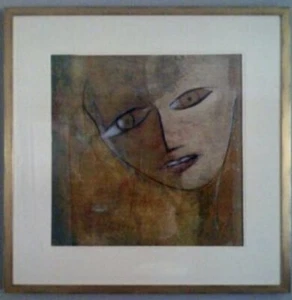Jamali Pigmentation on Cork Figurative Framed Painting - Picture 1 of 1
