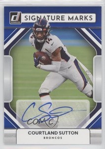 2022 Panini Donruss Signature Marks Blue /50 Courtland Sutton #SM-CS Auto