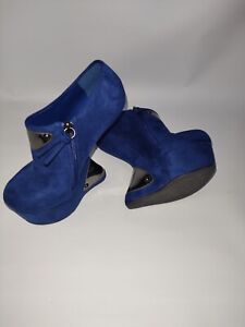 Blue pony heels