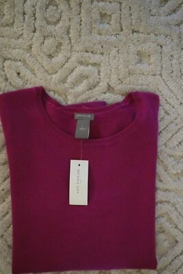 Nuevo con etiquetas Suéter Pequeño Rosa Fucsia Oscuro ANN TAYLOR LtWt Mezcla Lana Foto 1 de 3