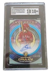 Cameron Cauley 2022 Bowman Inception SGC 10/10 GM Prospect Autograph 145/399 - Picture 1 of 10