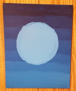 DIPINTO ACRILICO ORIGINALE 16X20 SU TELA BLU LUNA ARTE MODERNA ASTRATTO - Foto 1 di 9