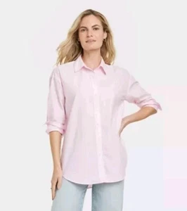 Women's Oversized Long Sleeve Collared Button-Down Shirt Size XL - Picture 1 of 7