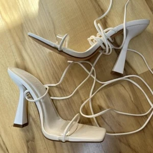 Forever 21 White Lace Up High Heels (Lightly Worn Without Flaws) - Picture 1 of 4