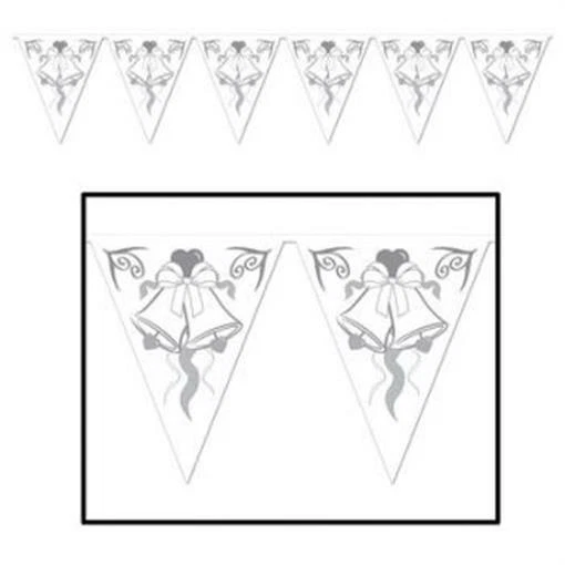 Wedding Bells All-Weather Pennant Banner Wedding Bridal Shower Decoration - Image 1 of 1