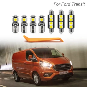 8 Stück weiße LED Innenraum Glühbirnen für 2012-2023 Ford Transit Custom Kastenwagen - Bild 1 von 9