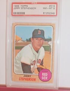 1968 JERRY STEPHENSON TOPPS #519 PSA8 BOSTON RED SOX BASEBALL CARD #8010