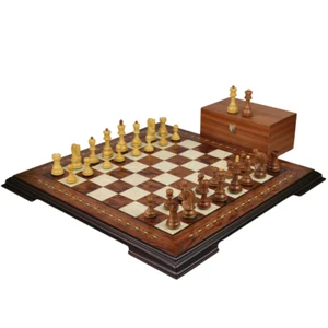 Rosewood Chess Set 20 Inch with Helena Chess Board and Weighted Sheesham Zagreb  - Picture 1 of 11