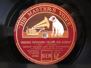 78rpm COMEDIAN HARMONISTS & MAREK WEBER - BLUME VON HAWAII - Schellackplatte - Bild 1 von 2