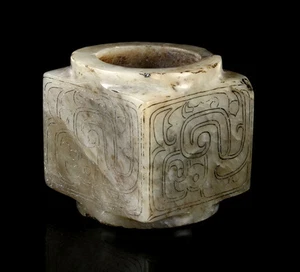 RARE INCISED CHINESE WESTERN ZHOU DYNASTY (ca. 1000 B.C.) JADE CONG - Picture 1 of 1
