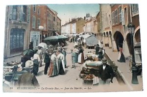 Cpa de REMIREMONT La grande rue -jour de Marché Vosges 88 N°717/19 - Foto 1 di 2