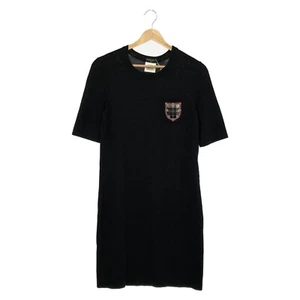 CHANEL Emblem Short Sleeve Dress Black Wool Size 34 - Picture 1 of 9
