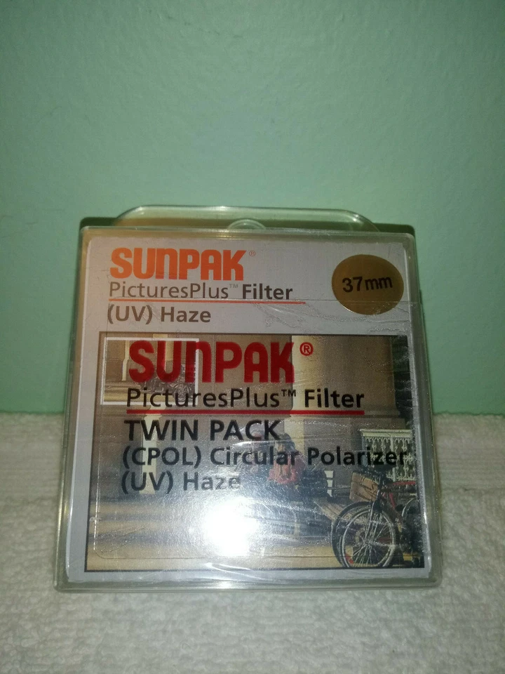 37MM TWIN PAK (SUNPAK BRAND) FILTERS NEW! CIRCULAR POLARIZER & UV HAZE - Image 1 of 4