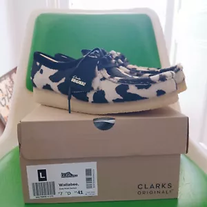 Clarks Originals Cow Print Hair On Wallabee 26176776- 9.5 US -7 UK Womens - Picture 1 of 8