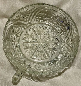 Crystal Cut Vintage Candy/Nut/Trinket Dish With A Handle - Picture 1 of 8