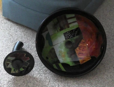 Bathroom Tempered Glass Vessel Sink Round Bowl Basin Faucet Pop Up Drain Set - Image 1 of 4