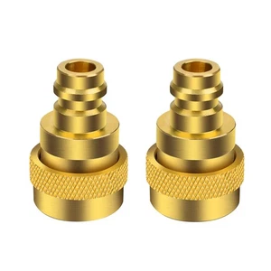2 PCS Quick Couplers Brass R134A to R1234YF High Low Pressure Connector - Picture 1 of 13