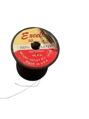 Vintage Excell Green 100% Polyester  General Sewing Thread USA Black - Image 1 of 4