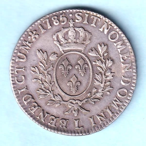 France. 1785-L 1 Ecu..   Bayonne Mint - Tulips Privy mark.  VF/gVF - Bild 1 von 2