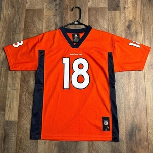 Denver Broncos Jersey Boys Size Large Red Football Peyton Manning Athletic 3204 - Picture 1 of 8