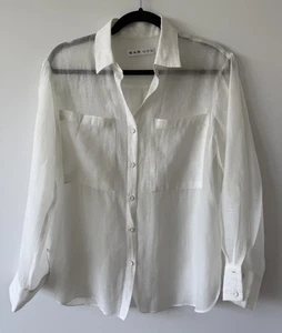 Camisa para mujer vintage The Frankie Shop Bar Bar blanca delgada con botones - S/M - Imagen 1 de 5