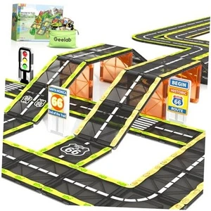 Magnetic Tiles Road - Route 66 Set, Magnet Building Blocks for Toddler Kids  - Picture 1 of 7