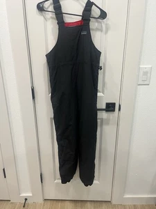LL Bean Kids Snow Overalls Size 10-12 Color Black/red Snap On Used - Picture 1 of 16
