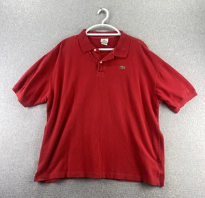 Polo Lacoste homme taille 9 3XL rouge manches courtes coupe classique 100% coton Pérou - Photo 1/8