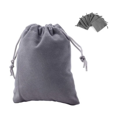 Paquete de 50 bolsas con cordón de terciopelo negro de 4x6 pulgadas para joyería, boda, cumpleaños,... Foto 1 de 4