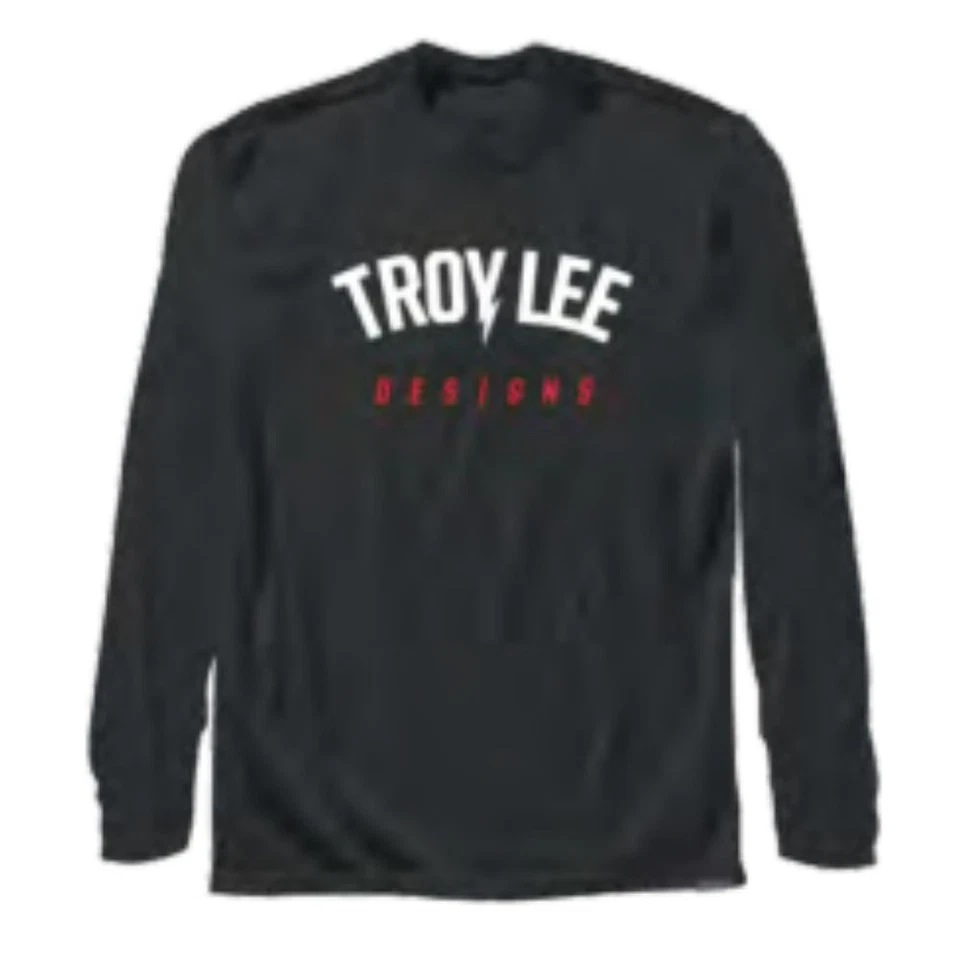 Troy Lee Designs Bolt 男式长袖越野 T 恤-黑色-大号 — 第 1/1 张图片