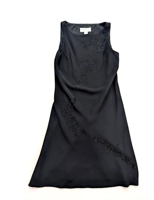 Jones New York Women's Dress Size 10 Black Bias Cut Beaded Classic Evening - Image 1 of 4