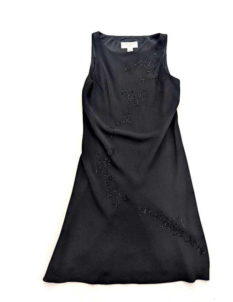 Jones New York Women's Dress Size 10 Black Bias Cut Beaded Classic Evening - Image 1 of 4
