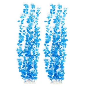 Pack of 2 Tall Plastic Aquarium Plants, Large Aquarium Decor, Fish Tank Decorati - Picture 1 of 2