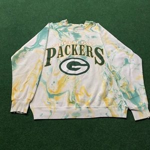 Felpa vintage Green Bay Packers uomo M bianca 90S NFL maglione calcio USA - Foto 1 di 7