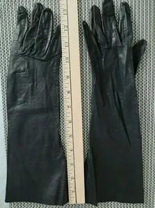 VINTAGE FORMAL OPERA LONG BLACK WOMENS 13'' GLOVES SIZE 61/2 #14 - Picture 1 of 6